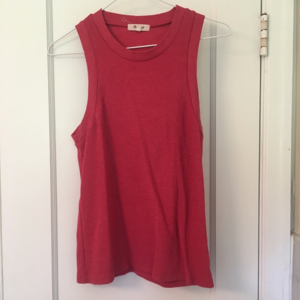 Madewell tank in a rosy red